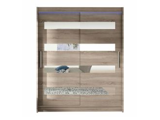 Mirjan24 Mobilier1 - Armario Closico 136, Trufa Roble, 200x150x58cm, Puertas De Armario: Correderas, N&uacute;mero De Estantes: 0, Led