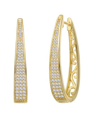 Rachel Glauber 14K Plated Cz Statement Earrings