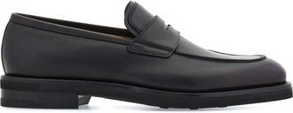Ferragamo Minimalist Black Calf Leather Loafers with Subtle Strap Detail