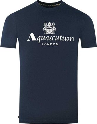 Aquascutum Heren Londen Aldis Logo T-Shirt (Marineblauw)