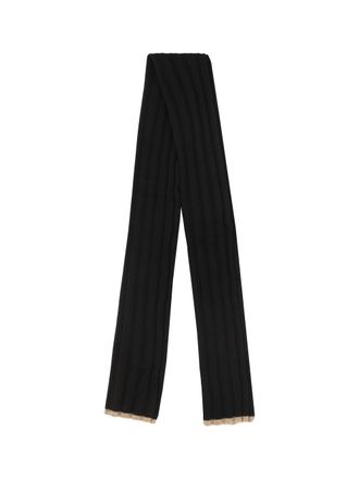 Brunello Cucinelli Mens Cashmere Scarf Nero+brown Kashmir-Capra Hircus Kashmir/capra Scarfs