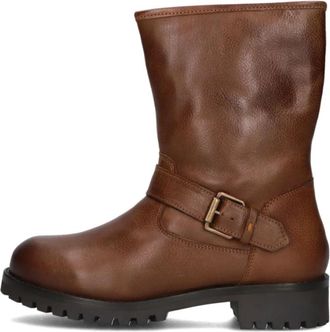 Omoda Schoenen, Dames, Bruin, 37 EU, Leer, Stijlvolle Biker Boots voor vrouwen