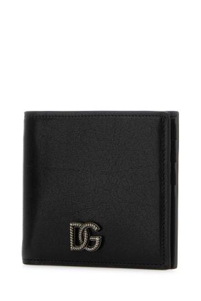 Dolce & Gabbana Mens Black Leather Wallet Nero Vitello Portafogli