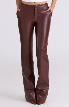 House of CB Adara Faux Leather Pants in Chocolate at Nordstrom, Size X-Large