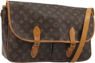 Louis Vuitton Pre-owned Monogram Canvas Shoulder Bag - Dames - Vintage Schoudertas - Bruin - ONE Size - Leer - Vintage