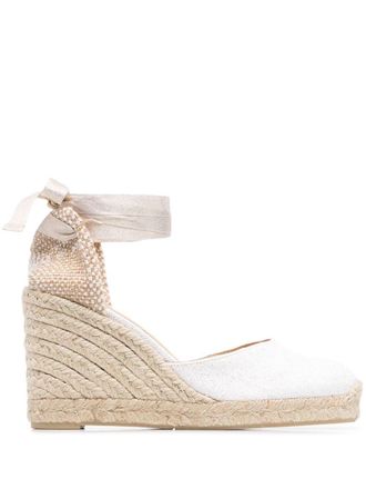 Castaner 90mm Carina wedge espadrilles - women - Cotton - 41 - Neutrals