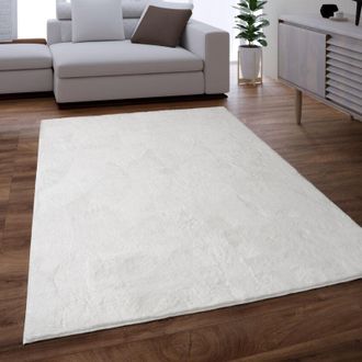 Paco Home Paco Home - Alfombra Salon Pelo Largo Se Puede Lavar En La Lavadora Suave Felpa Blanco 240x340 Cm