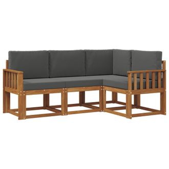 vidaXL Conjunto De Sof&aacute;s De Exterior 4 Pcs Natural Y Antracita Vidaxl