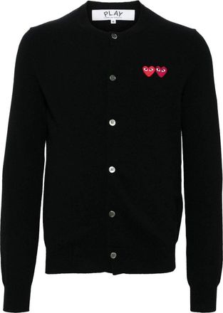 Comme Des Gar&ccedil;ons u Round-neck Double Burgendy Emblem Knit