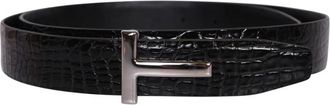 Tom Ford Stijlvolle gesp riem - Heren - Riemen - Bruin - 100 CM - Leer - Accessoires