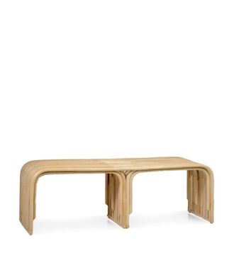 Moycor Banco 2 arcos de rat&aacute;n beige anch. 130 cm