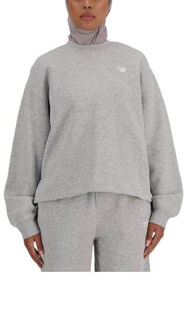 New Balance (WMNS) New Balance Linear Heritage Brushed Back Fleece Crewneck Sweatshirt Asia Sizing Grey WT33532-AG