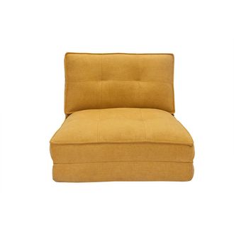 Miliboo Miliboo - Sill&oacute;n Cama De 1 Plaza De Tejido Efecto Aterciopelado Amarillo Mostaza Sally