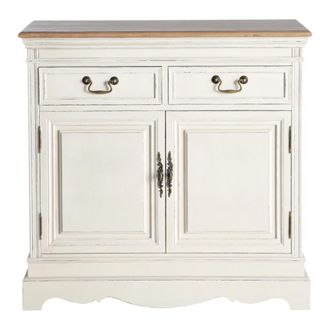 Maisons du monde Aparador con 2 puertas y 2 cajones crema 90 cm
