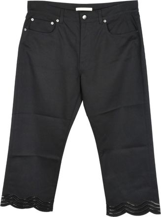 Christopher Kane Black Crop Hem Embroidered Jeans Size 29/74
