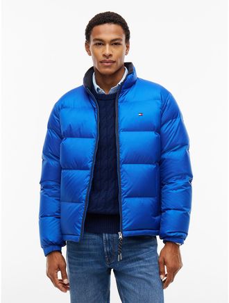 Tommy Hilfiger Mens Water-Repellent Ripstop Down Jacket - Ancient Blue - XXL