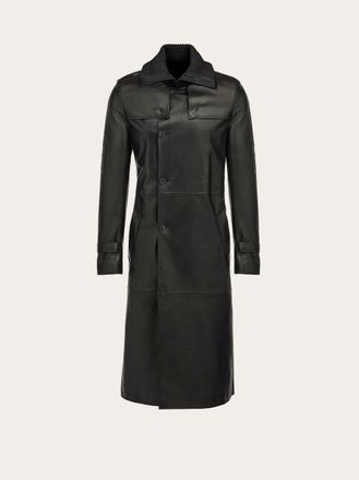 Ferragamo Herren Nappaleder-Trenchcoat Schwarz Gr&ouml;&szlig;e 48