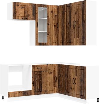 vidaXL Unidad De Cocina Lucca 8 Uds. Madera Envejecida Vidaxl