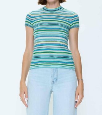 Pistola Denim Selene Sweater Tee In Blue Green