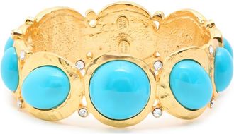Kenneth Jay Lane Cabochon 22kt Gold-plated Bracelet - Turquoise - One Size