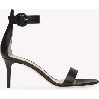 Gianvito Rossi Portofino 70 Sandals in Black Leather at Nordstrom, Size 40.5