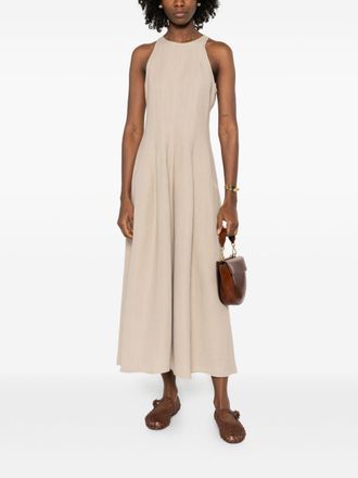 Brunello Cucinelli Brunello Cucinelli Womens Linen Blend Long Dress - Nude viscose - Size X-Small