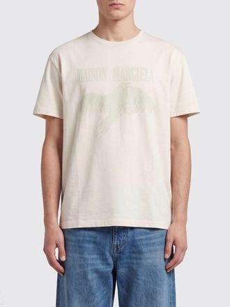 Maison Margiela T-shirt girocollo in cotone con stampa logo grafica