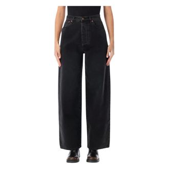 Fortela Jaron Wide Leg Pant - Dames - Jeans - Zwart - Maat: W27 Katoen