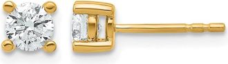 Diamond2Deal 14k Yellow Gold 2/3 ct Round Lab Grown Diamond Stud Earrings VS Clarity, D-E Color
