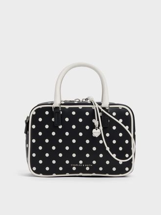 Charles & Keith Sianna Polka-Dot Bowling Bag