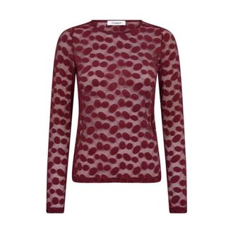 Co'Couture PenolaCC O-Neck Blouse - Dames - Tops - Rood - Maat: XL Polyamide
