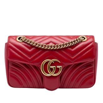 Gucci Pre-owned Shoulder Bags, female, Red, Size: ONE SIZE Pre-owned Quilted Shoulder Bag