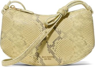 Kate Spade New York loop snakeskin embossed leather crossbody bag in Pale Citron at Nordstrom