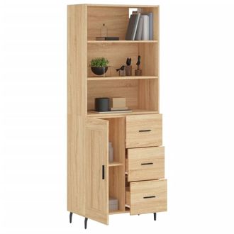 Berkfield Home Highboard Sonoma Oak 69.5x34x180 cm Engineered Wood in Light Tan