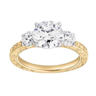 LuvMyJewelry Ismere 14K Gold 2.65 Ct Round Lab Grown Diamond Engagement Ring in 14K Yellow Gold at Nordstrom, Size 7