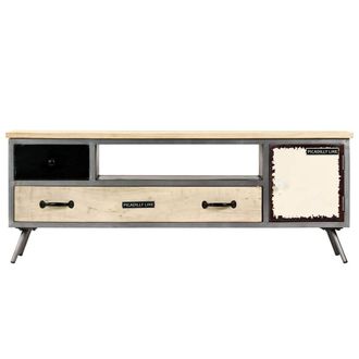 Berkfield Home TV Cabinet Solid Mango Wood & Steel 120x30x45 cm | Size: 120 x 30 x 45 cm