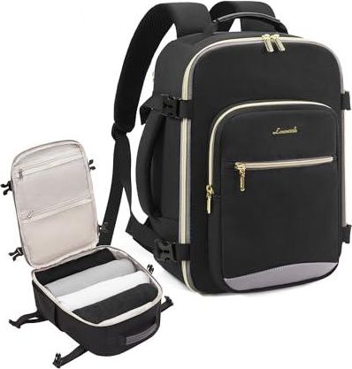 Sac à Dos Cabine LOVEVOOK 40x20x25cm - Compatible Ryanair Easyjet Avec Compartiment Ordinateur 14"
