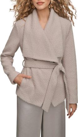 DKNY Belted Wrap Sweater Jacket in Vapor at Nordstrom, Size X-Small