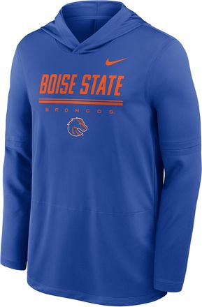 Nike Boise State Sideline Nike Mens Dri-FIT College Long-Sleeve Hooded Top in Blue | IV7796-480
