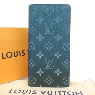 Louis Vuitton Blue Pvc Leather Long Wallet (Bi-Fold) (Pre-Owned)