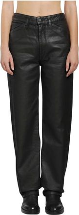 Christophe Lemaire Five Pockets Twisted Pants - Dames - Straight fit broeken - Zwart - XS - Katoen - Broeken