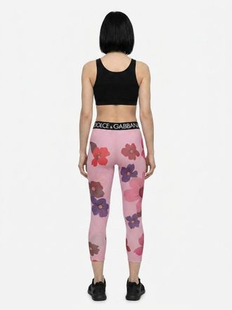 Dolce & Gabbana Womens Multicolor Elastane Leggings Clothing
