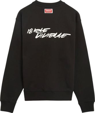 Kenzo Katoenen sweatshirt met bloemenborduursel - Heren - Sweatshirts & Hoodies - Zwart - Maat: L Katoen