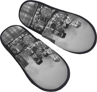 Generic Slippers Brooklyn Bridge Manhattan Skyline Anti-Skid Sliders Portable Cotton Slippers For Winter Outdoor Christmas M