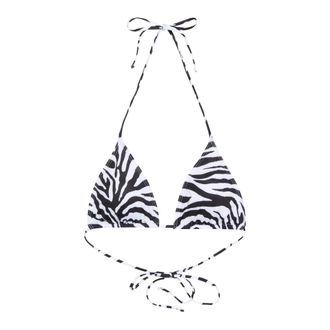 Gestuz Witte Tijger Bikini Top - Dames - Badkleding - Wit - Maat: M Poliester