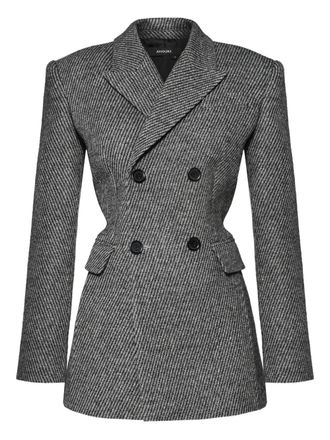 Anouki double-breasted blazer - women - Virgin Wool/Polyester/Acetate - M - Grey