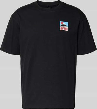 Edwin T-Shirt mit Label-Print Modell SUNSET ON FUJI SAN in Black, Gr&ouml;&szlig;e XXL