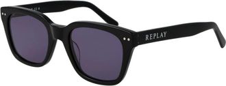 Replay Vierkante Plastic Zonnebril - unisex - Zonnebrillen - Zwart - ONE Size - Accessoires