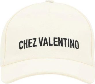 Valentino Garavani Chez Valentino Baseball Hat - Heren - Petten - Beige - 58 CM - Katoen - Accessoires