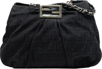 Fendi Pre-owned Handbags, female, Black, Size: ONE SIZE Pre-owned Chain Handle Bag
